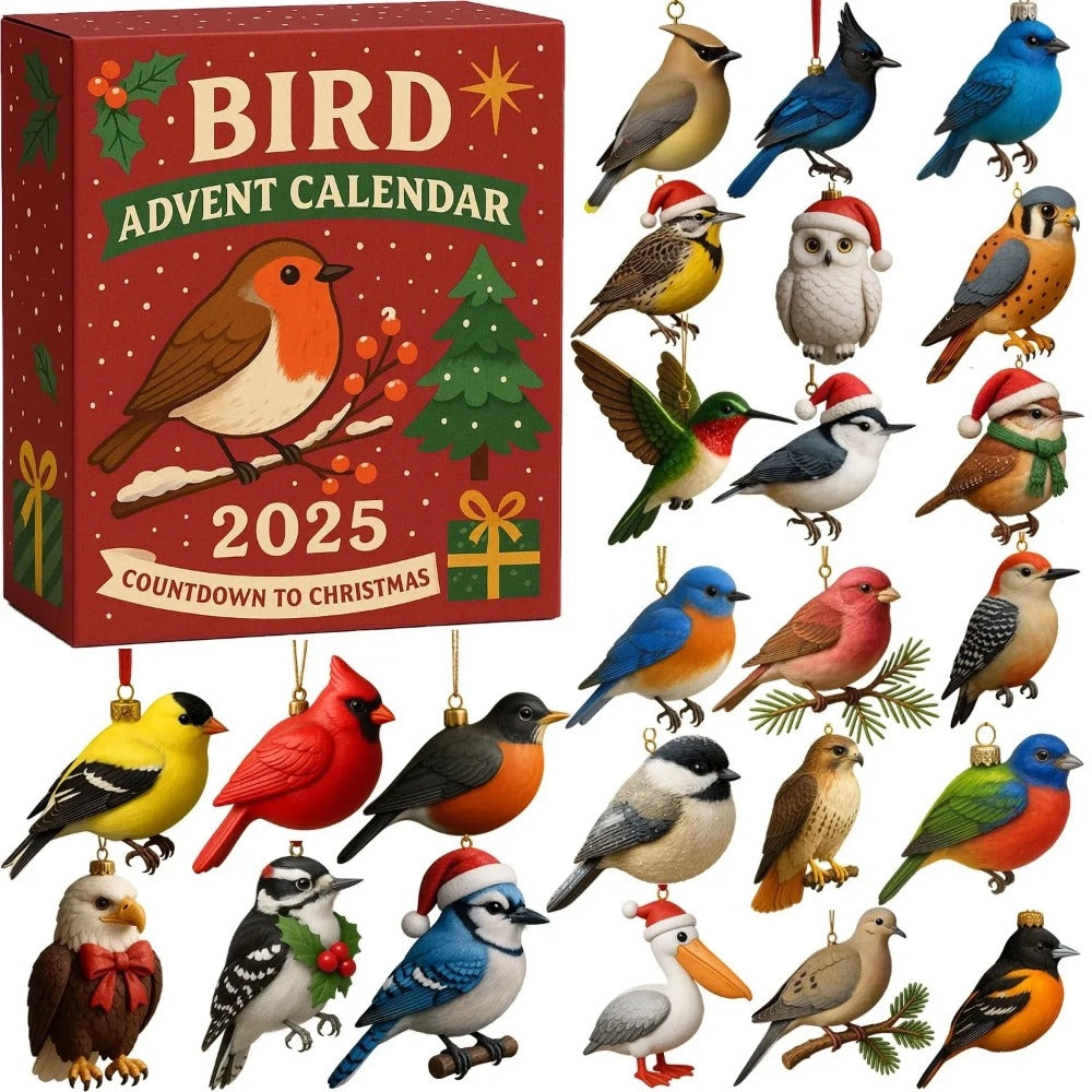 🐦 Vogel Adventskalender 2025 – Aftellen tot Kerstmis met 24 Schattige Mini Vogel Figuren