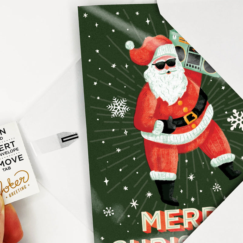 Eindeloze never gonna give you up kerstkaart