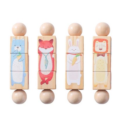 KidiWoods™ - Houten dieren draaipuzzel