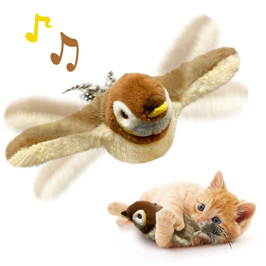 Piepend vogelspeeltje voor katten