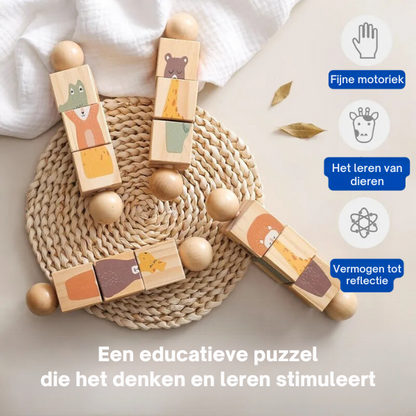 KidiWoods™ - Houten dieren draaipuzzel