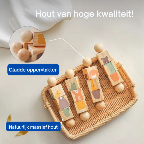 KidiWoods™ - Houten dieren draaipuzzel