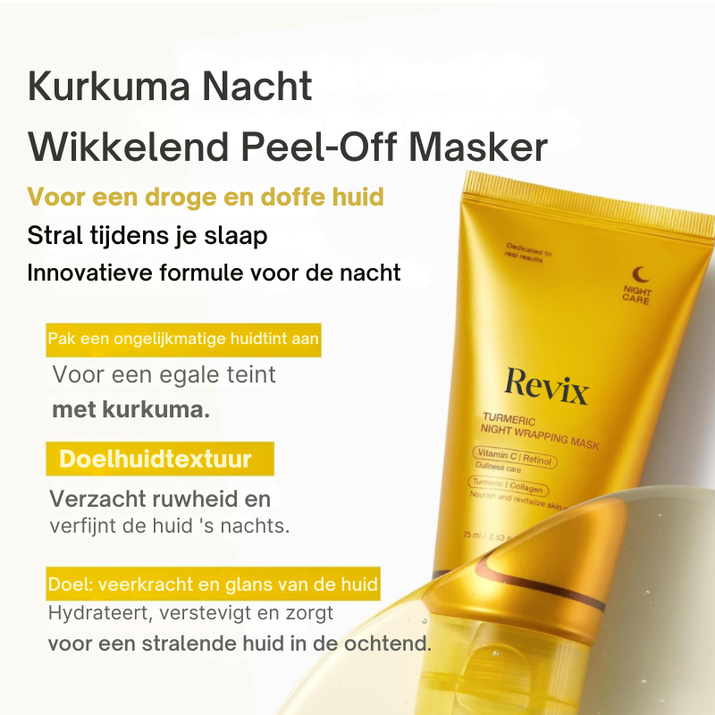 Kurkuma-collageen nachtmasker