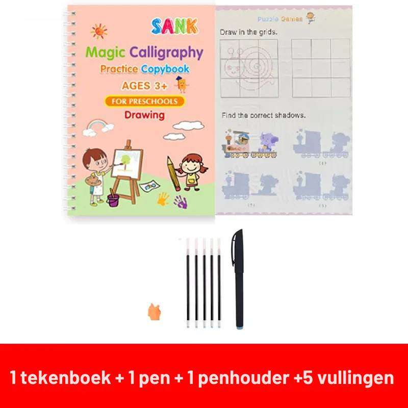 Oefenboek - Leer schrijven, rekenen of tekenen!