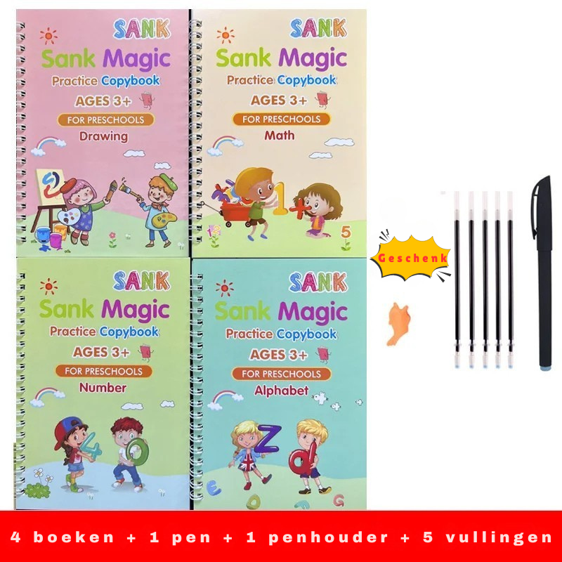 Oefenboek - Leer schrijven, rekenen of tekenen!