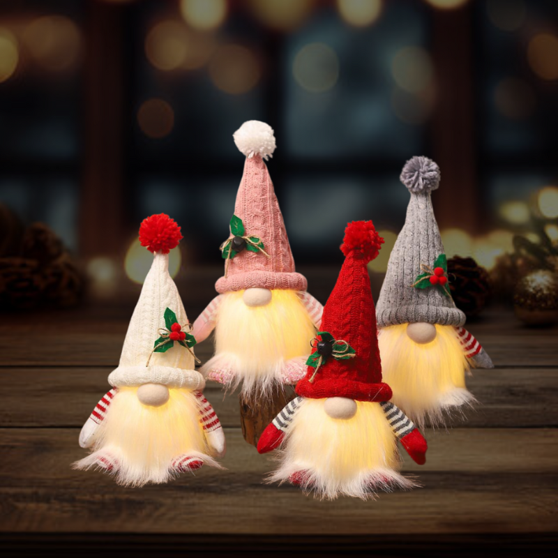 Lichtgevende gnome kerstmannen