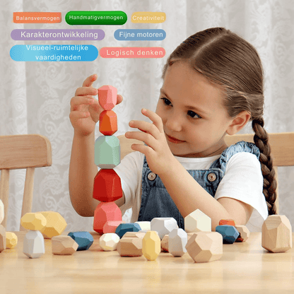Montessori - uitgebalanceerde stapelstenen