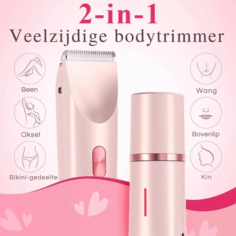 TrimFijn | 2 in 1 pijnloze bikini- en gezichtshaartrimmer