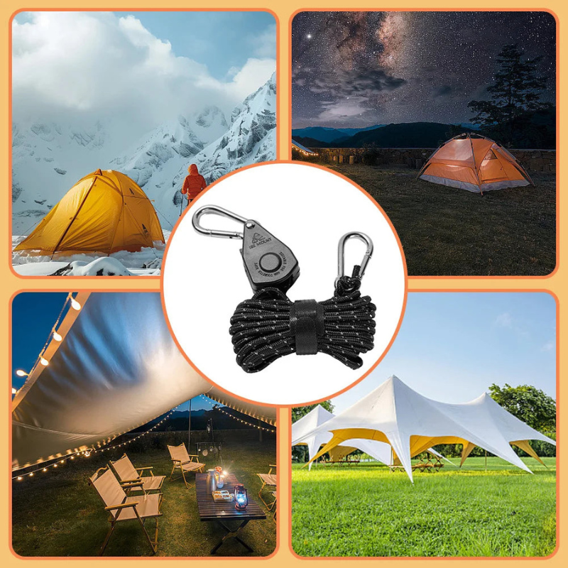 CampingRope - Campingtouw met verstelbaar katrol