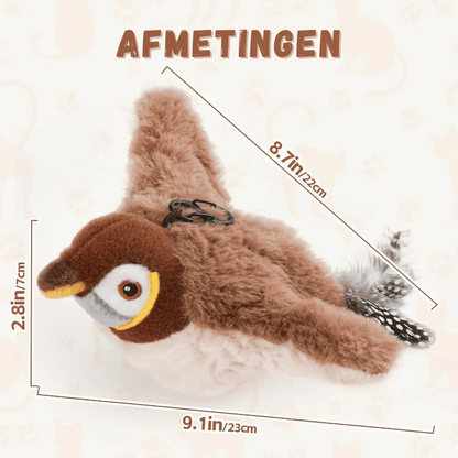 Piepend vogelspeeltje voor katten