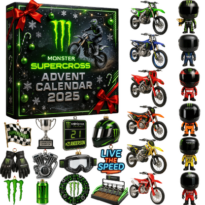🔥 Limited Edition – Slechts 100 sets beschikbaar! 🏍️ Monster Energy Supercross Adventskalender 2025
