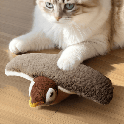 Piepend vogelspeeltje voor katten