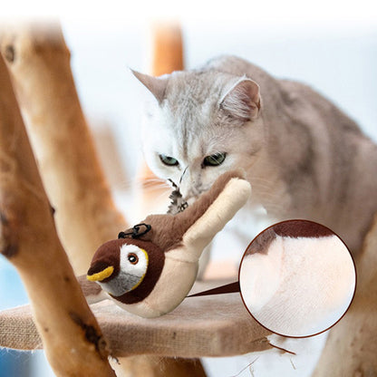 Piepend vogelspeeltje voor katten