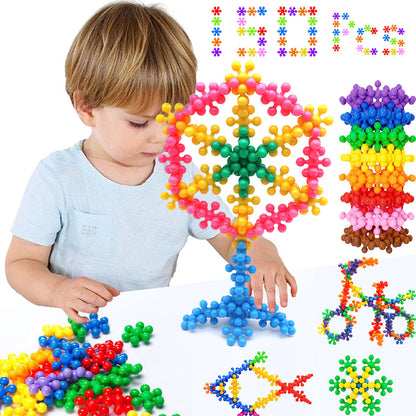 Montessori sneeuwvlok bouwstenen