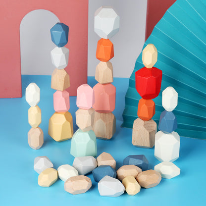 Montessori - uitgebalanceerde stapelstenen