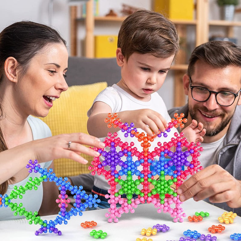 Montessori sneeuwvlok bouwstenen