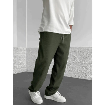 Ribbed relaxed fit broek