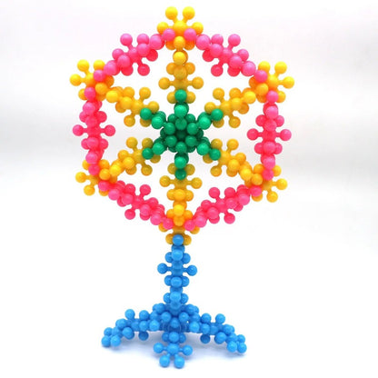 Montessori sneeuwvlok bouwstenen