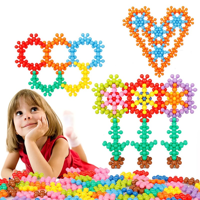 Montessori sneeuwvlok bouwstenen