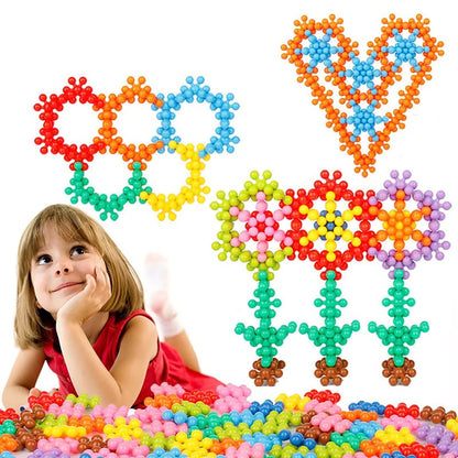 Montessori sneeuwvlok bouwstenen